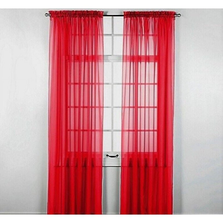 Red sheer curtain deals scarf