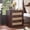 Walnut, variant on LELELINKY 23" Wide Boho Nightstand Set of 2 with Charging Station, 3-Drawer Bedside Table with Storage for Adult Bedroom, Living Room, Grey