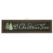 Holiday Time Black MDF O Christmas Tree Hanging Sign, 23"