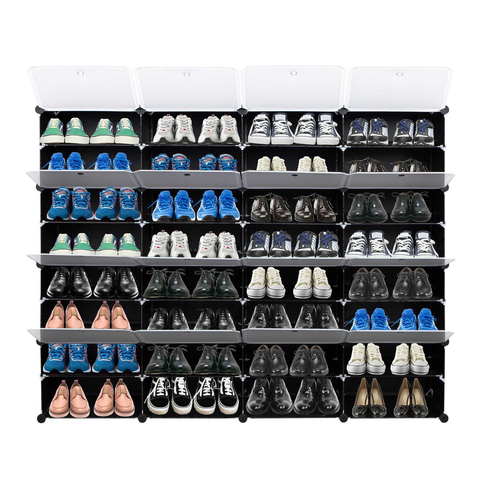 Small Shoe Rack 2 Tier Shoes Storage Shelf Fits 4 Pairs 42 x 30cm Black Silver 