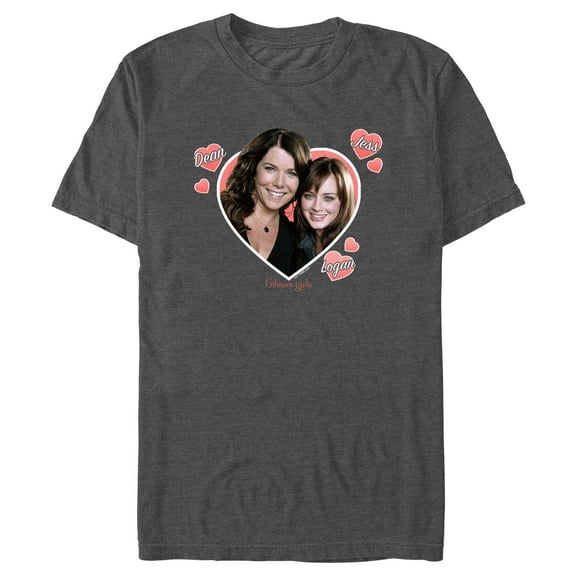 Men's Gilmore Girls Rory and Lorelai Photo Heart Graphic Tee Charcoal Heather X Large