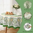 thumbnail image 6 of Green and White Table Cloth Round Table 60 Inch, Spring Summer Round Tablecloths, Outdoor Tablecloth for Parties, Waterproof Fabric Polyester Round Tablecloths, 6 of 6
