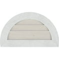 thumbnail image 4 of 30"W x 15"H Half Round Gable Vent (35"W x 20"H Frame Size): Primed, Non-Functional, Rough Sawn Western Red Cedar Gable Vent w/ Decorative Face Frame, 4 of 12
