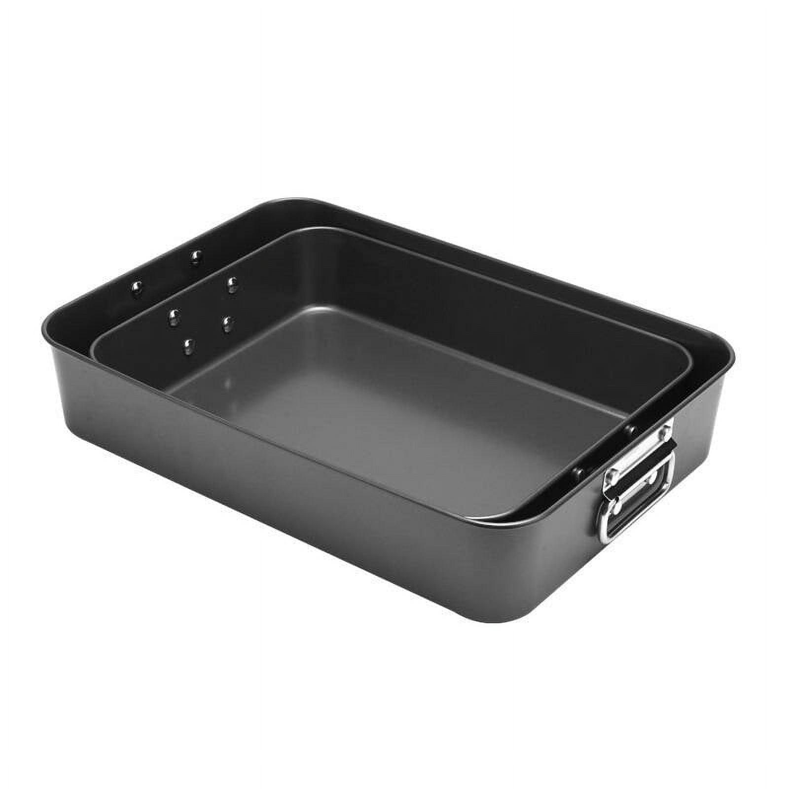 Flantor 2-Pack Carbon Steel Deep Baking Trays - Non-Stick Bakeware Set, 13.85" x 10.62" and 18" x 11.22"