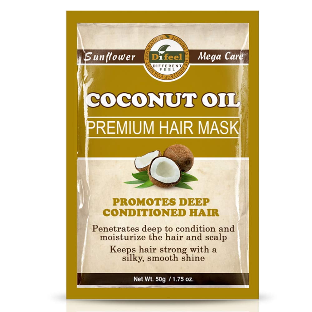 Difeel Premium Deep Conditioning Hair Mask - Coconut Oil 1.75 oz. (Pack of 6)