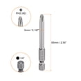 thumbnail image 2 of Uxcell PH2 Phillips Screwdriver Bit 1/4" Shank 65mm Long Magnetic S2 Steel 5mm Rod Screw Drill Bit, 2 of 7