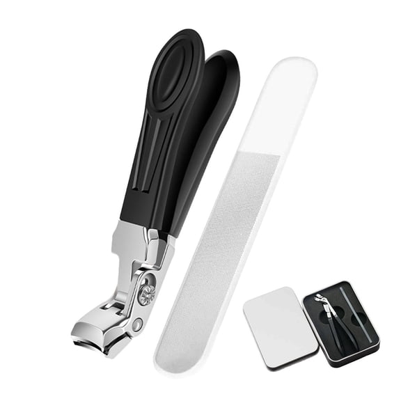Heavy Duty Nail Clipper For Thick Hard Toenails With Angled Cutting Head And Wide Opening