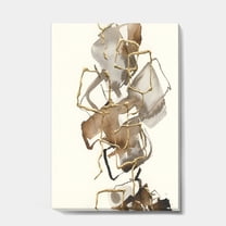 Designart 'Gold Glam Squares III' Modern & Contemporary Premium Canvas Wall Art