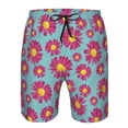 thumbnail image 3 of Logiee Daisies Flowers Print Mens Swim Trunks Quick Dry Board Shorts,Breathable Hawaii Beach Shorts Swimwear Bathing Suits-X-Large, 3 of 6