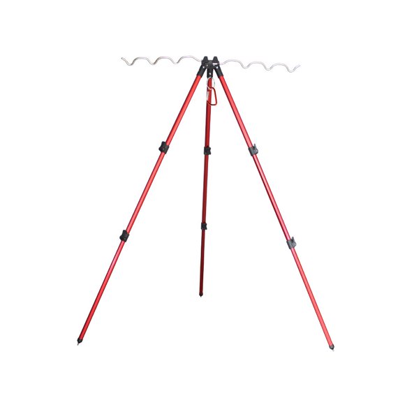 Unatoiry Fishing Rod Telescopic Holder Tripod Bracket Pole Support Portable Stand B Red