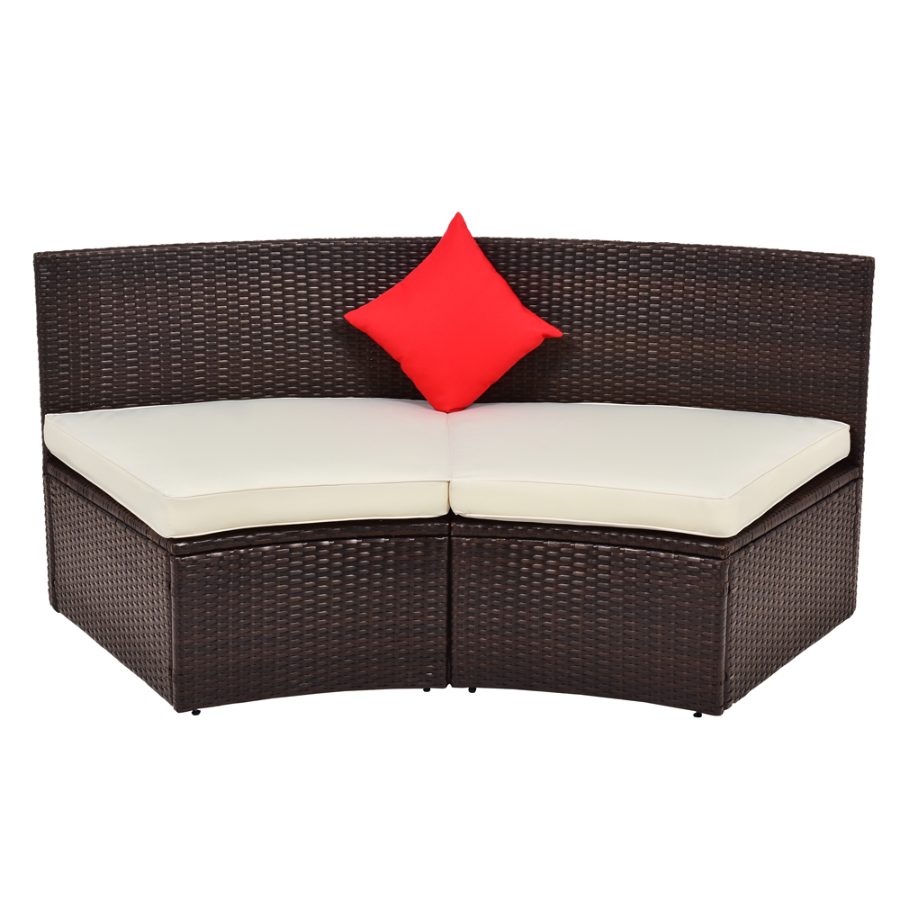 6 Pieces Patio Furniture Set, YOFE Wicker Patio Sectional Sofa Sets, Patio Conversation Sets with Beige Cushions, Rattan Wicker Patio Sofa Set, Outdoor Patio Dining Sets for Garden, Backyard, R6945 - image 3 of 9