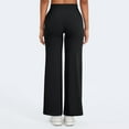 thumbnail image 3 of GTEYOIJN Yoga Scrub Pants 7/8 Length Leggings Paper Bag Pants Women's Slim Fit Wide Leg Hip Slim Fit Sports Yoga Trousers, 3 of 4
