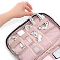 thumbnail image 4 of PAVILIA Travel Cord Organizer Case, Electronics Organizer Bag, Pink Quilt, 4 of 7