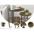thumbnail image 4 of BEEY Round Nesting Coffee Table Set of 2 End Table Sets,Farmhouse Wood Coffee Table Side Tables with Sturdy Metal Frame for Living Room, Balcony in Reclaimed Oak, 4 of 9