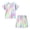 0-Light Purple&111, variant on Tiijoy Toddler Girls Athletic Outfits Tie Dyed Short Sleeve Tshirt Shorts Set, Sizes 2-3