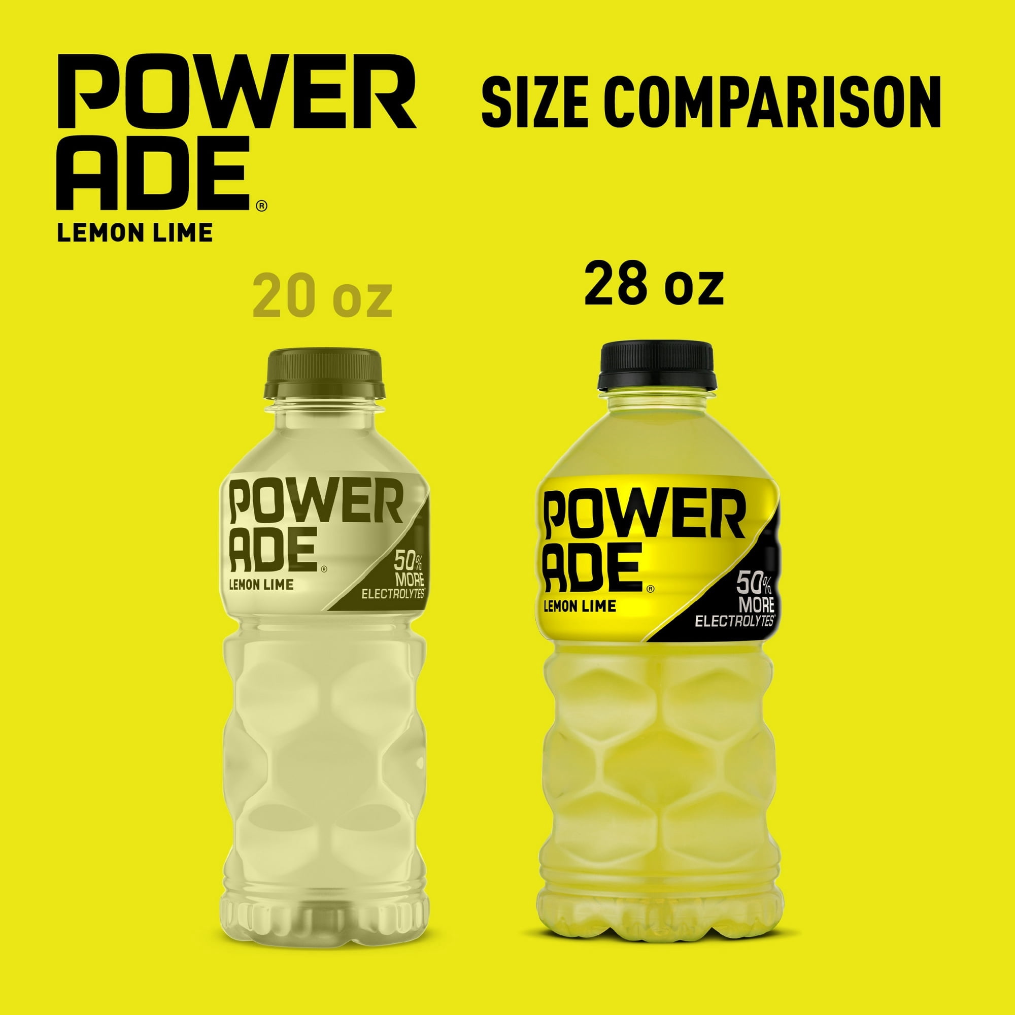 POWERADE Electrolyte Enhanced Lemon Lime Sport Drink, 28 fl oz, Bottle - 3 Pack