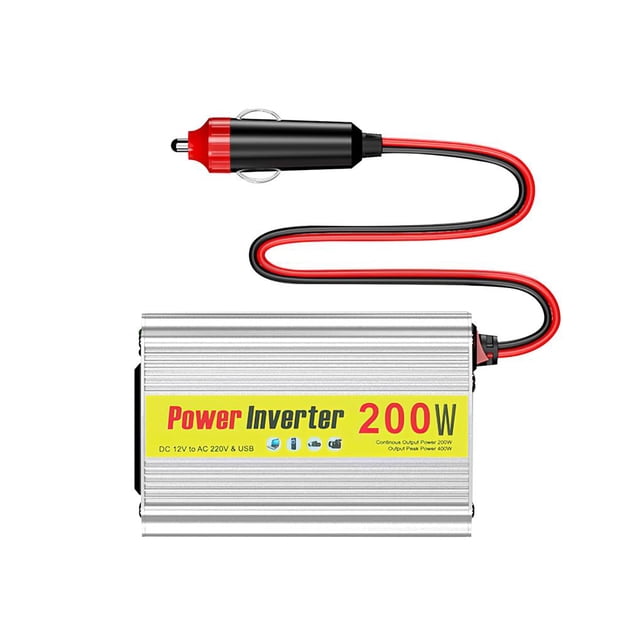 Transformador De Voltaje Para Coche, Transformador De Salida Universal De Aleación De Aluminio De 200W, Máquina Transformadora De Voltaje Para Encendedor De Cigarrillos De 12V A 220V seitruly VI004188-00