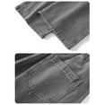 thumbnail image 5 of Men's Summer Casual Vintage Jeans，Stretch Elastic Waist Drawstring Denim Pants Straight-Leg Pants，Loose Fit Pants with Pockets Gray S, 5 of 5