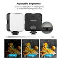 thumbnail image 3 of Andoer W64 Kit d'Éclairage de Visioconférence avec 6W Mini Vlog Bicolore LED Lumière 2500K-6500K Dimmable Rechargeable 3 Chaussures Froides + Support de Ventouse pour Ordinateur Portable Live Streaming Réunion en Ligne, 3 of 7