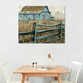 thumbnail image 2 of Creowell  Farmhouse Landscape Wall Art Rustic Teal Barn Windmill Painting Country Wall Decor, Framed Artwork Farm Decor 20x16in, 2 of 6