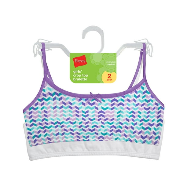 Hanes Hanes Girls Bras, 2 Pack Cotton Pullover Bras (Little Girls