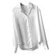 thumbnail image 5 of Blusa de mujer Camisa holgada de manga larga de satén Retro Girl Casual Top, Blanco, 3L Advancent AP001166-12B, 5 of 7