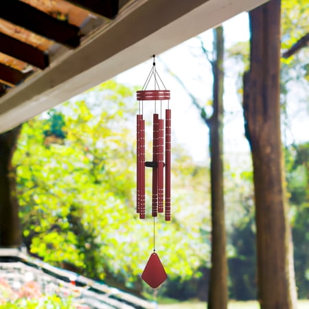ICE ARMOR 40" Long Tuned Wind Chime Traditional Red Tube