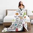 thumbnail image 5 of Super Soft Anti-Pilling Flannel Bed Blankets, Cartoon Arrow Doodle Cozy Fluffy Warm All Seasons Throw Blanket for Sofa Bedding, 80"x60", 5 of 8