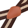 thumbnail image 3 of Buyless Fashion Heavy Duty 2 Pack Suspenders for Men - 48" Adjustable Straps 1 1/2" - X Back with Strong Hooks - 5145-2-Brown-Tan, 3 of 7