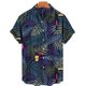 thumbnail image 3 of Camisa hawaiana con estampado 3D de flamencos de jungla tropical para hombre, blusa holgada de manga corta de verano estilo urbano de estilo Harajuku con solapa y botones, 3 of 5