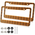 thumbnail image 2 of Coolnut Buffalo Plaid License Plate Frames 2 Pack, Waterproof Aluminum Alloy Car Tag Holder 2 Holes License Plate Covers with Screw Caps Auto Accessories, 2 of 7