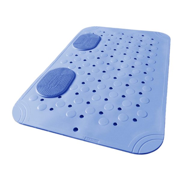Alfombra de baño sin deslizamiento con taza de succión, alfombra de depuración de pie confortada alfombra de baño para el piso de baño para el hotel azul