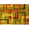 thumbnail image 1 of Ahgly Company Machine Washable Indoor Rectangle Oriental Yellow Modern Area Rugs, 8' x 12', 1 of 4