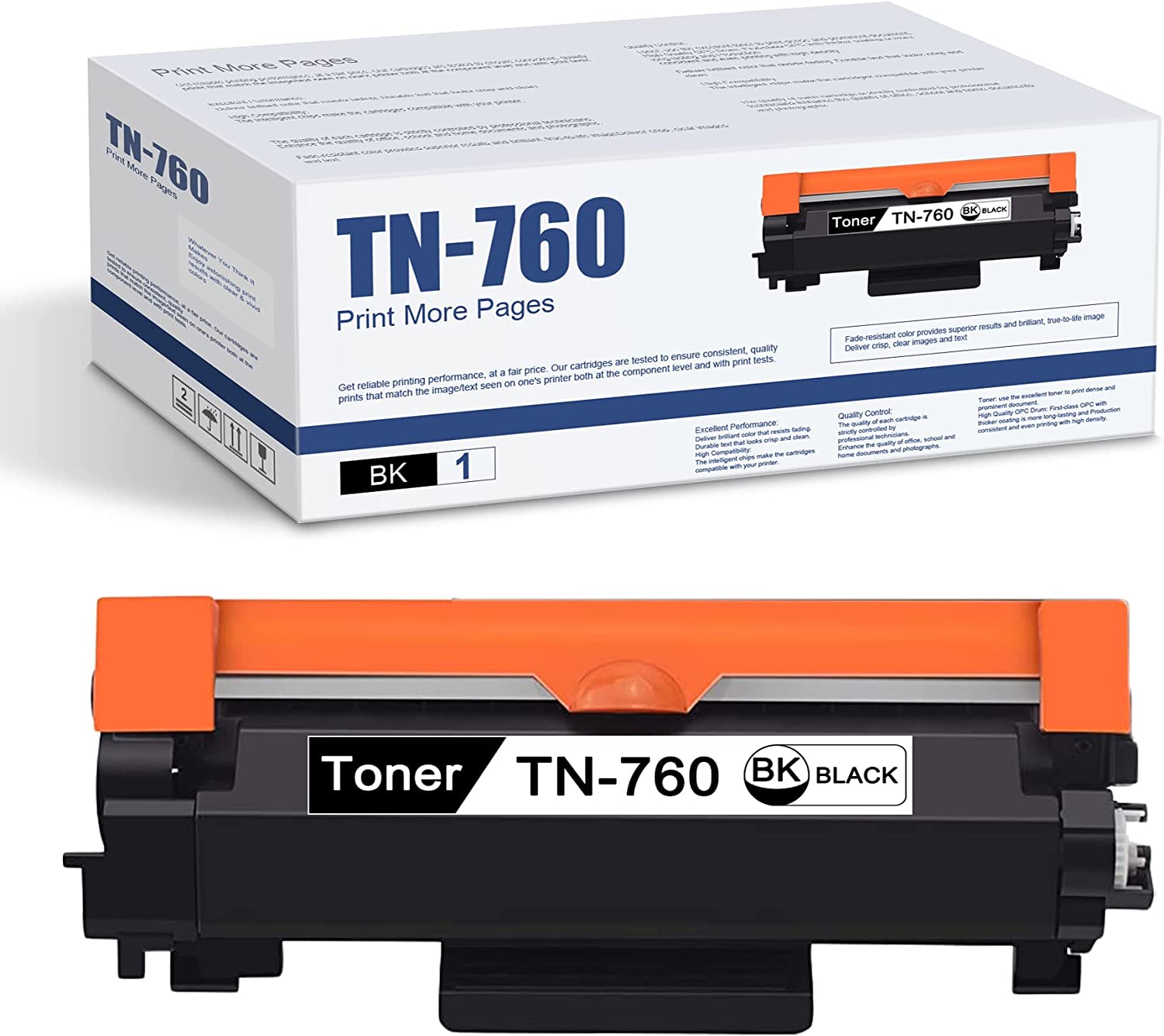 TN760 TN730 Toner Cartridge Black Replacement for Brother DCPL2550DW