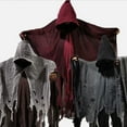 thumbnail image 3 of Hooded Cloak Men Women Unisex Cloak with Hood Adult Halloween Cloak Vampire Witch Cape Cosplay Costume, 5ft Length, 3 of 7