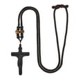 thumbnail image 3 of VNOX Handmade Wooden Crucifix Cross Necklace with Jesus - Natural Ebony Wood Braided Cord Cross Necklace for Men Women Religious Jewelry,Catholic Gift for Baptism Confirmation Easter, 3 of 10