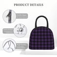 thumbnail image 4 of Rateoe Purple Black Plaid Pattern Lunch Bag Women, Lunch Box, Lunch Bag, Small Leakproof Lunch Tote Large Capacity Reusable Insulated Cooler Lunch Container, 4 of 6