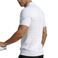 thumbnail image 6 of Men's Casual Short Sleeve Button Down Shirt, Knit Lapel Shirt With Breathable Fabric, Solid Color Regular Fit, Casual Daily Vacation Beach Wedding, Stylish Menswear | Zenithor,White L, 6 of 7