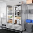 thumbnail image 5 of 54 in. Commercial Two Glass Door Convertible Reach-In Refrigerator/Freezer with 49 Cu. Ft. Capacity in Stainless Steel, ETL Listed (KM-RIC-2DGD), 5 of 13