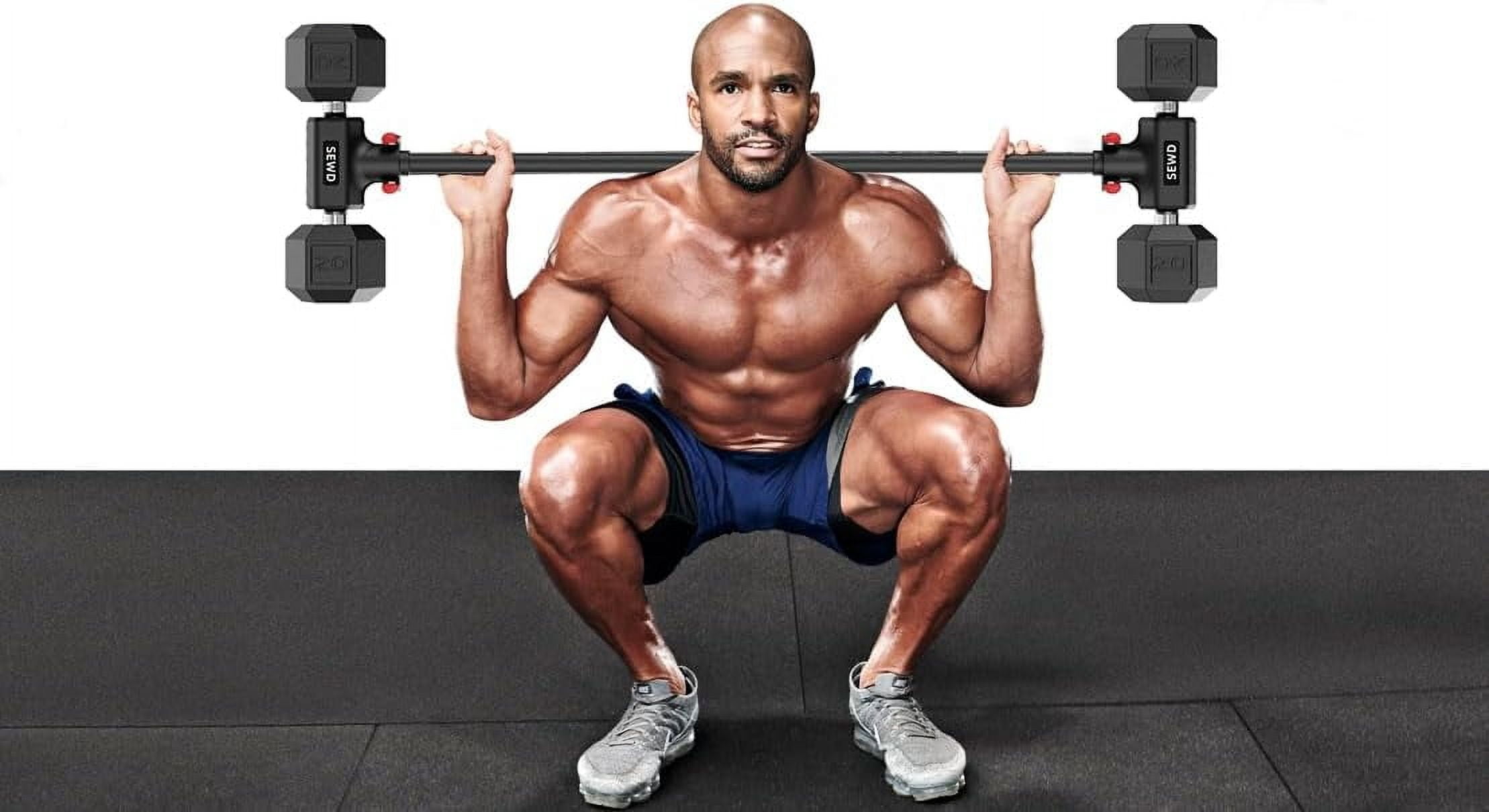 Converter Barbell Set - 220LB Capacity Adjustable Weight Lifting Bar for Home Gym Full Body Workout