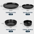 thumbnail image 4 of Onader 8-Piece Dinnerware Set, Ceramic Plates and Bowls Set for 2, Scratch Resistant Tableware Dishes Set for Kitchen Restaurant - Matte Black, 4 of 7