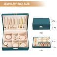 thumbnail image 6 of Gogcaro Green Jewelry Box 2 Layer Jewelry Box 10.4 x 7.7 x 3.9 Inches Jewelry Organizer Tray for Earrings Bracelets Rings Watches (Green), 6 of 7