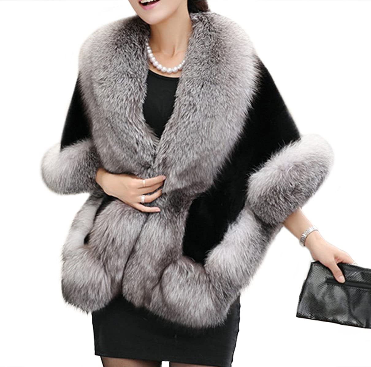 Old Dlrd Women's Winter Faux Fur Coat 