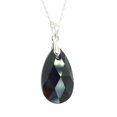 thumbnail image 2 of Juego de aretes y cadena ZVEZDA plata mexicana ley .925 negro, 2 of 5
