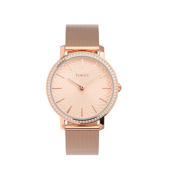 Timex Transcend Crystal Rose Gold-Tone Ladies Watch