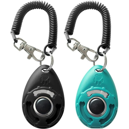 Heldig Pet Training Clicker with Wrist Strap - Dog Training Clickers (New Black + Blue)