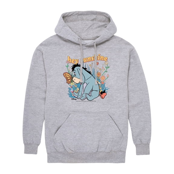 Winnie The Pooh - Eeyore Butterfly Flowers Men's Graphic Fleece Pullover Hoodie
