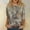 Khaki, variant on Womens Tops 3/4 Sleeve Trendy Floral Printed Crewneck Tee Shirts Summer Casual Loose Fit Workout Pullover Blouses