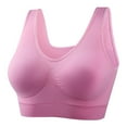 thumbnail image 1 of Plus Size Bras Plus Size Wireless Lace Camisole Bra With Thin Side Support Push Up Adjustable Bra Pink XXL, 1 of 2