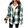 thumbnail image 2 of Timegard Button down Shirts for Women Fall Winter Fleece Hoodies Tops Plaid Casual Comfy Jackets Fashion, 2 of 7